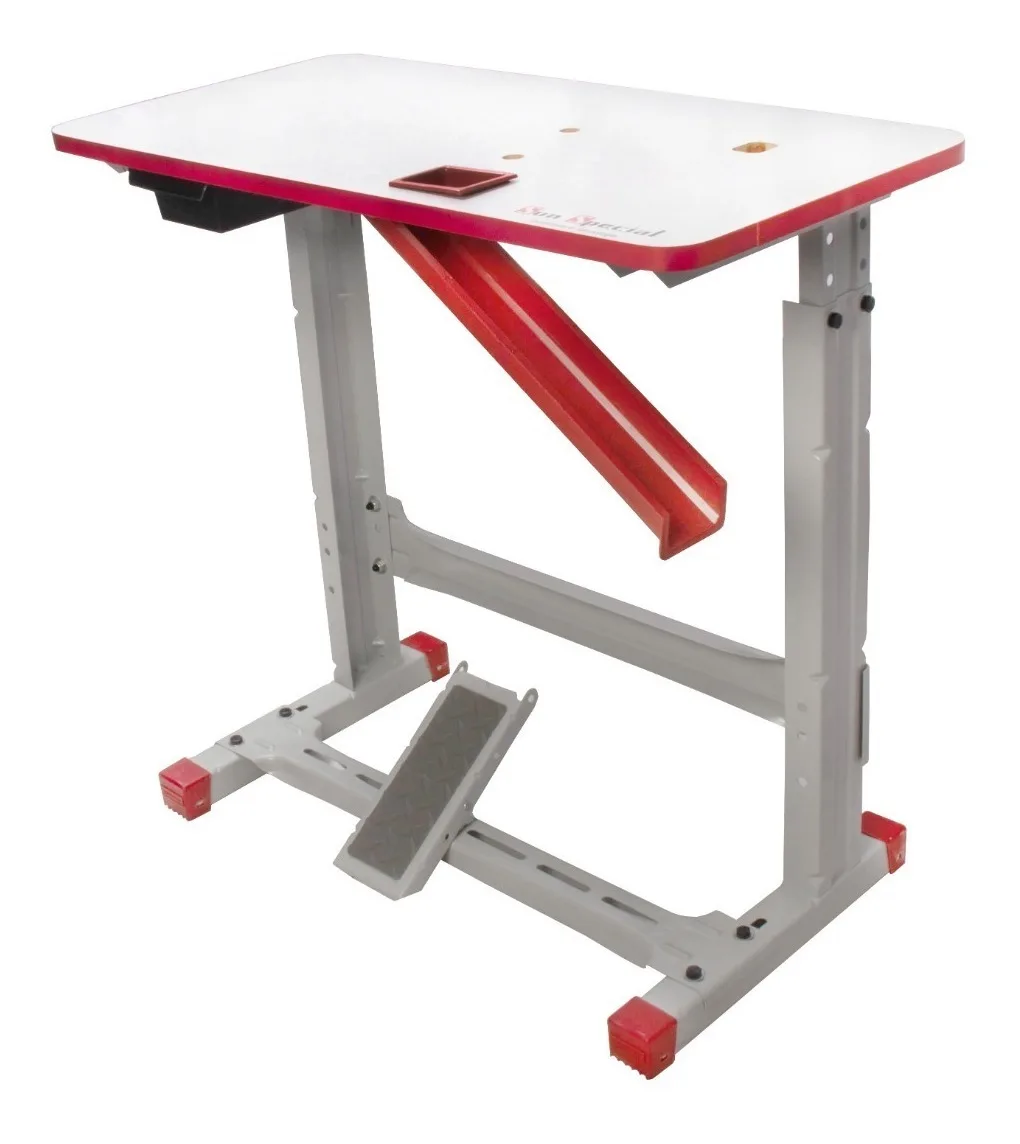 Mesa Bancada Para Overlock Semi Industrial Sun Special-cor Vermelha