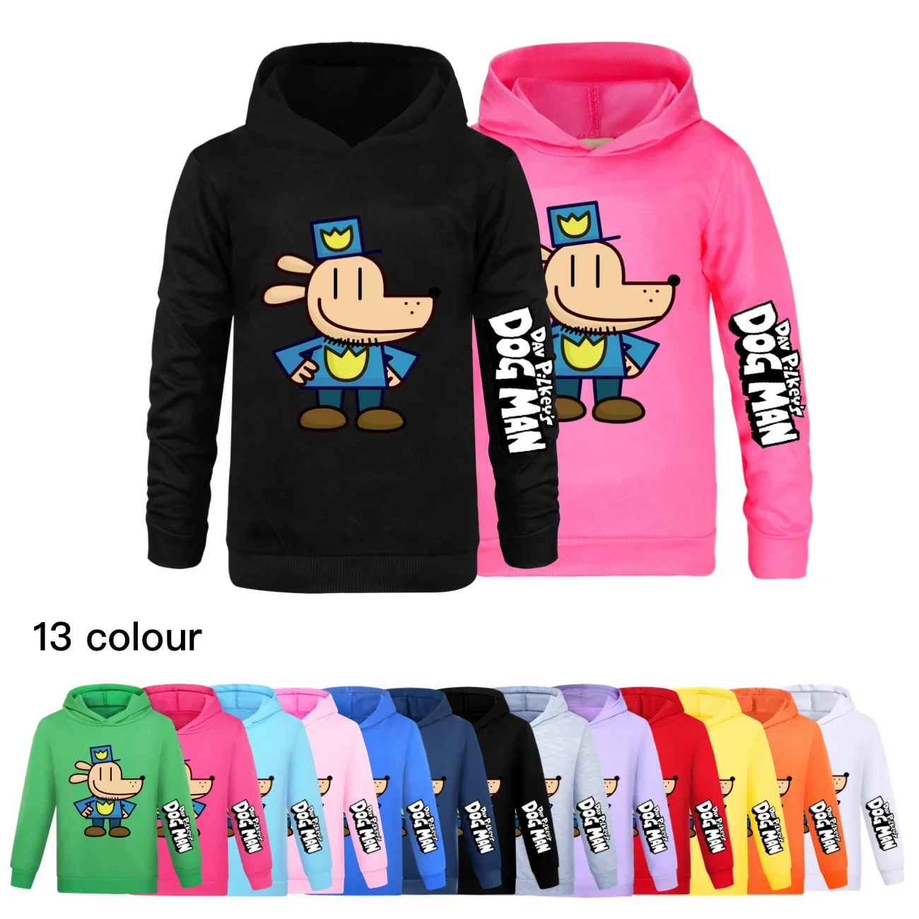 New Kids Fashion Cartoon dogman Clothes Printed Sweaters Baby Girls Hoody Sweatshirts Boys Long Sleeve Coats Jumper2221X