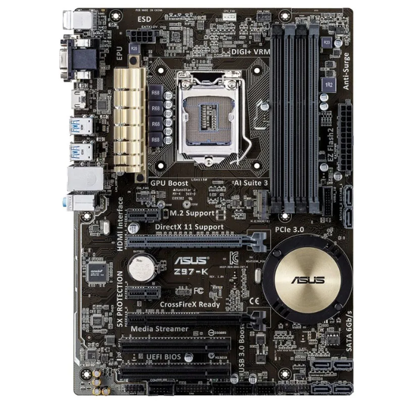 Used Asus Z97-K Desktop Motherboard LGA 1150 DDR3 USB2.0 USB3.0 32GB For I3 I5 I7 CPU Z97 Original motherboards free shipping