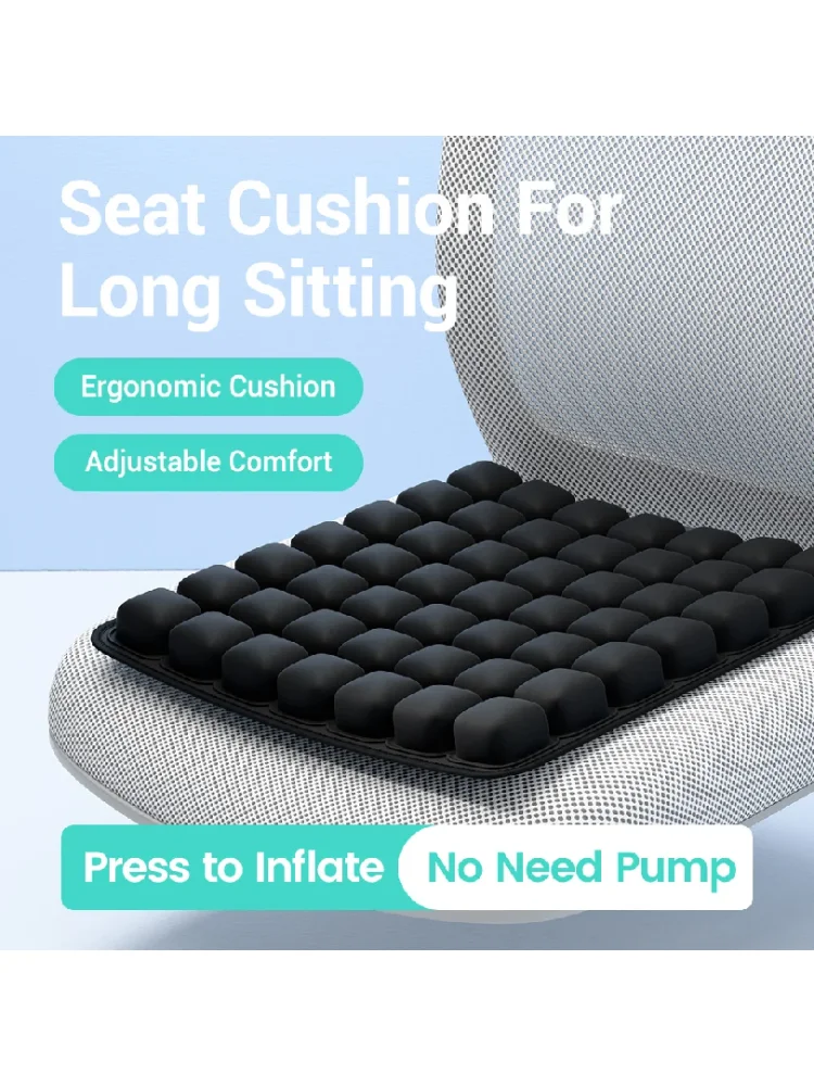 Coussin de chaise ergonomique 3D pour longues périodes assis, coussin de siège de voiture et de bureau, coussin gonflable réglable