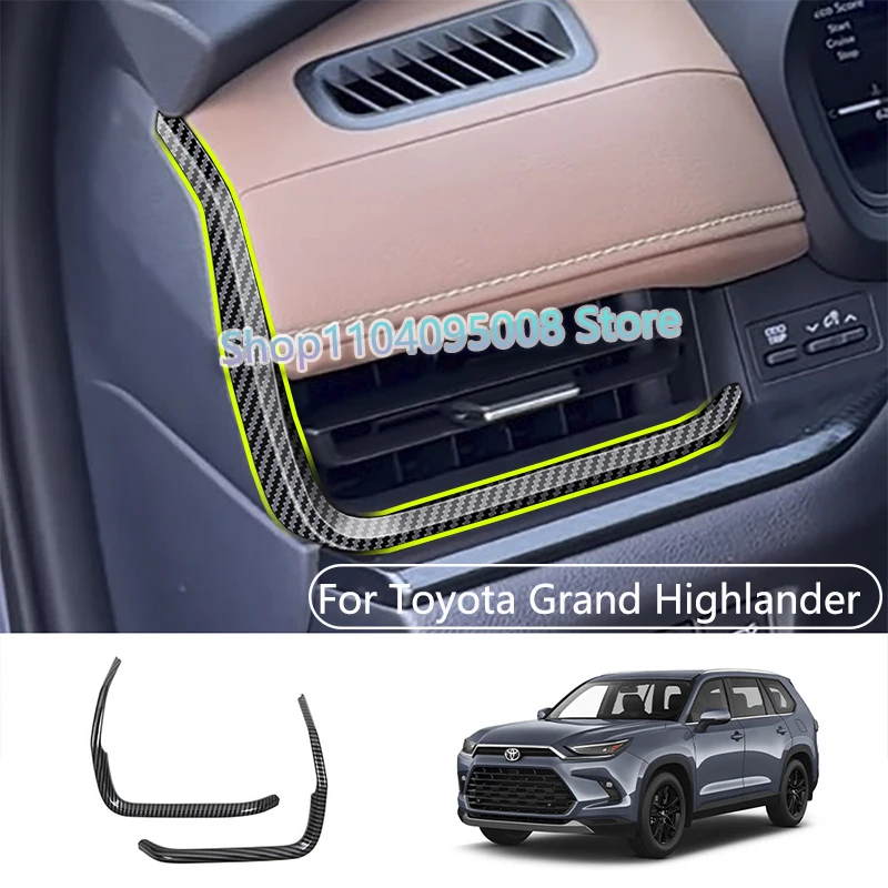 

For Toyota Grand Highlander 2024 2025 Car Dashboard Air Conditioner Air Outlet Trim A/C Air Outlet Carbon Fiber Trim Strips