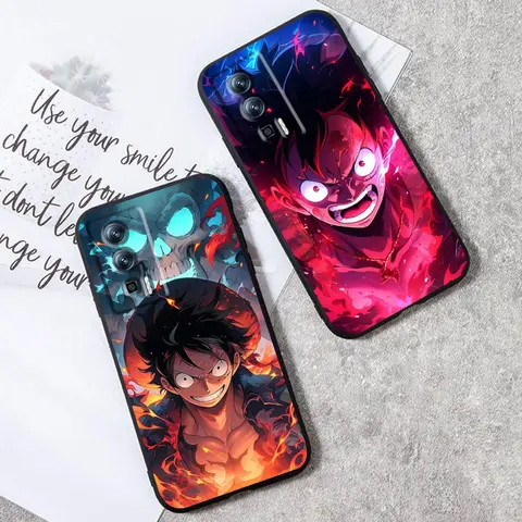 Luffy Anime One Piece Cute Art For Xiaomi Redmi 9A 9C 9AT 10C 9 9T 10 12C 13C A3 12 K60 A1 K50 K40 5G Black Soft Phone Case
