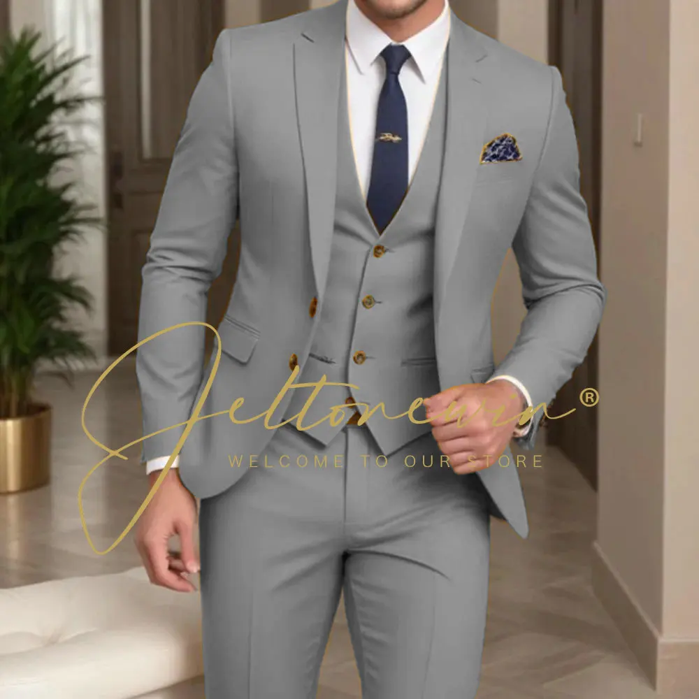 

Light green Suits Men Suits 3 Pieces Wedding Wear Business Male Groom Wedding Dress Jacket Vest Pants Set Blazers Coat