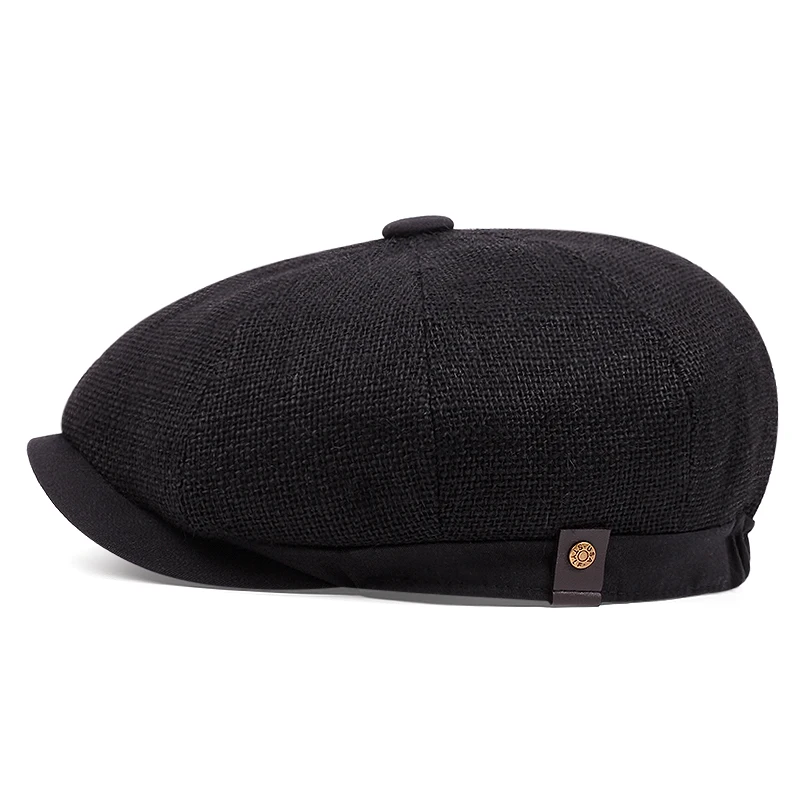 Lniany gazeciarz czapki dla mężczyzn kobiet Vintage brytyjski malarz Gatsby Berets czapka moda ośmiokąt kapelusz Gorras Para Hombre