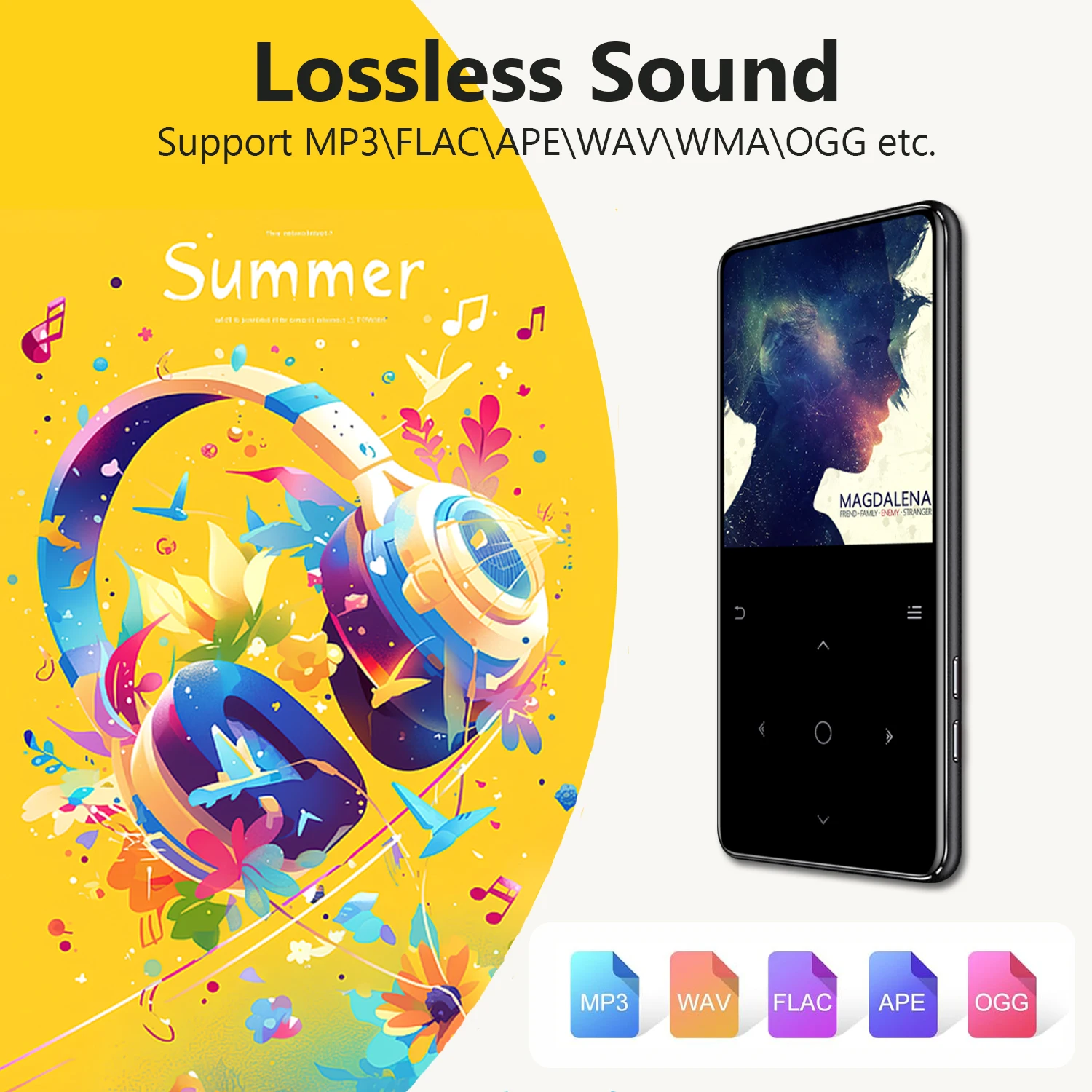 Q06 1.8'' Screen 16GB Touch Button Lossless Sound Bluetooth Kosher MP3 Player, CNC Aluminum Case No Video No FM MP3 Music Player