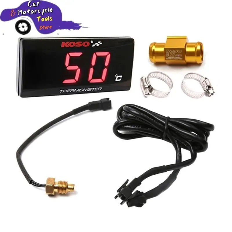 Round Motorcycle Temperature Meter Motorcycle Sensor Meter Sensor Adapter Water Temperature Digital Hygrometer Thermometer