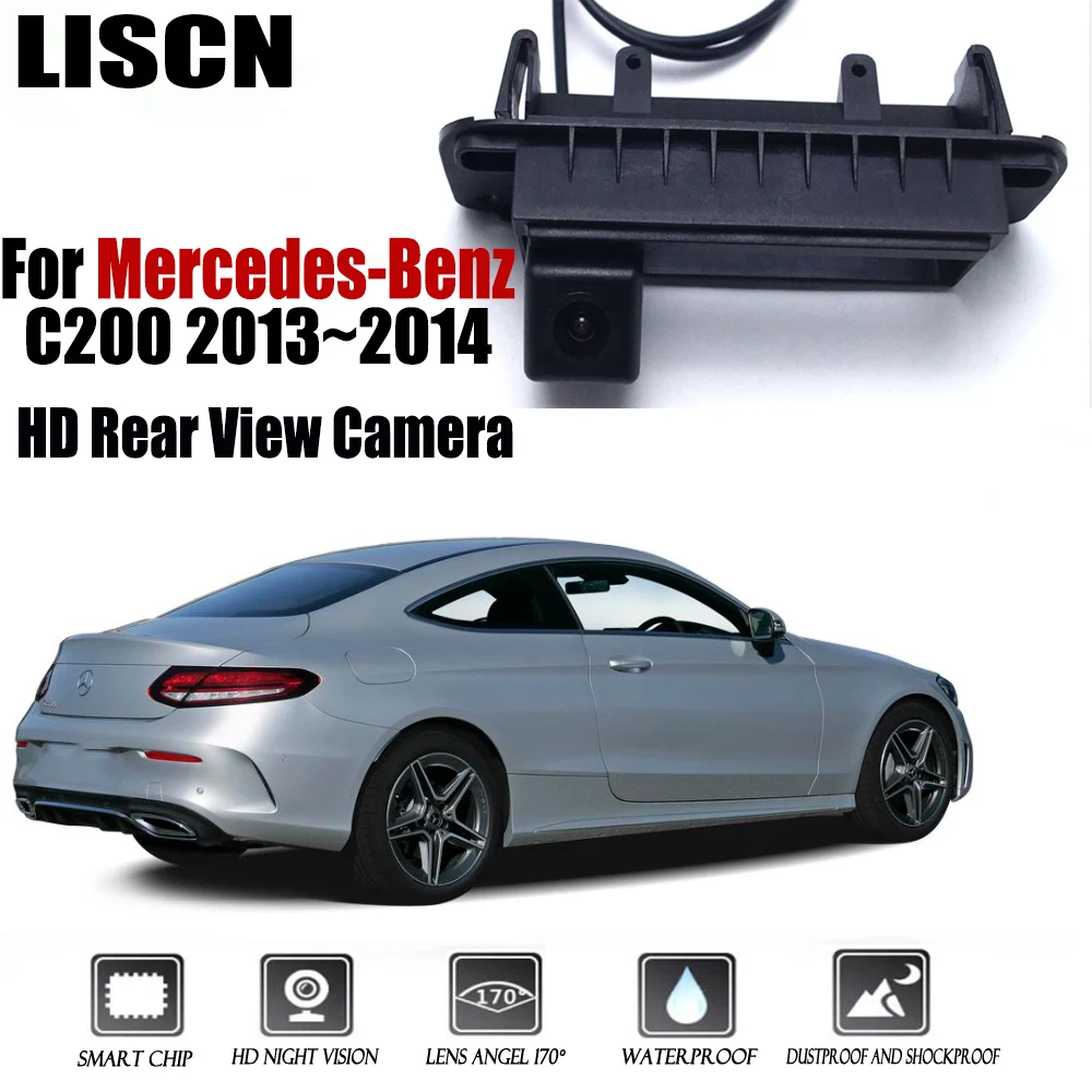 Car Rear View Camera For Mercedes-Benz C200 2013~2014 Instead of Original Factory Trunk Handle Camera / Reversing camera