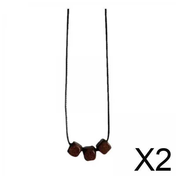 

Adjustable String Bead Necklace Wooden Pendant Choker Jewelry for Women Summer Beach Festival