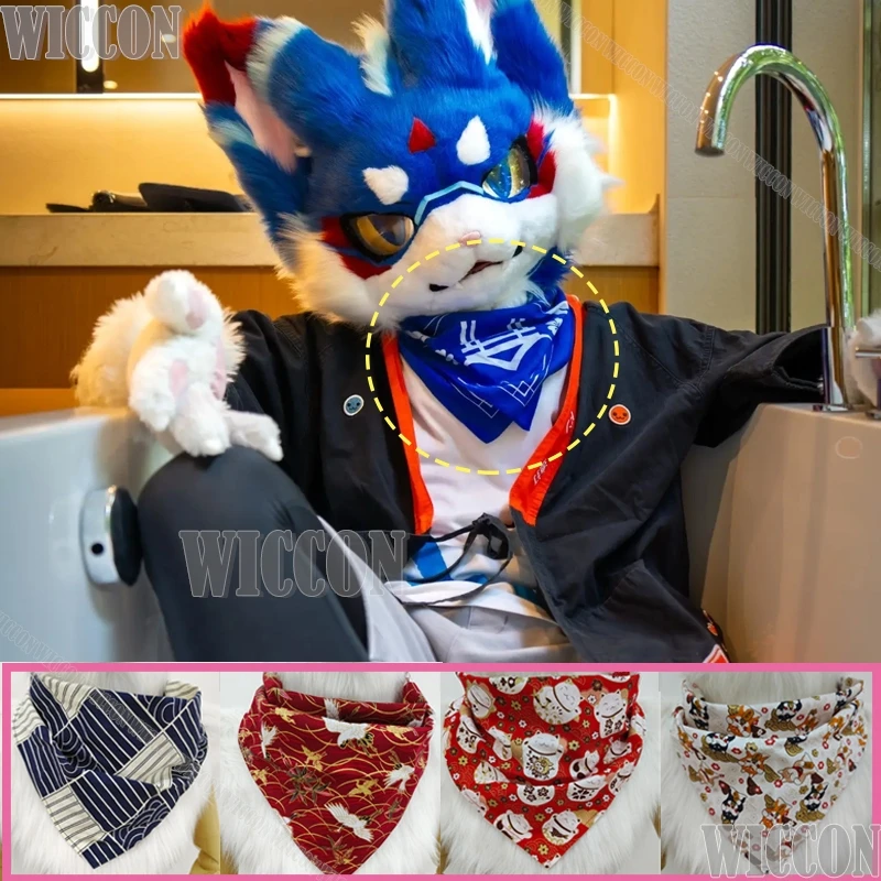 Kig Fursuit Furry Cosplay Props Decors Bibs Burp-cloth Pet Poppy Cat Animal Kawaii Cute Accessories Halloween Party Roleplay