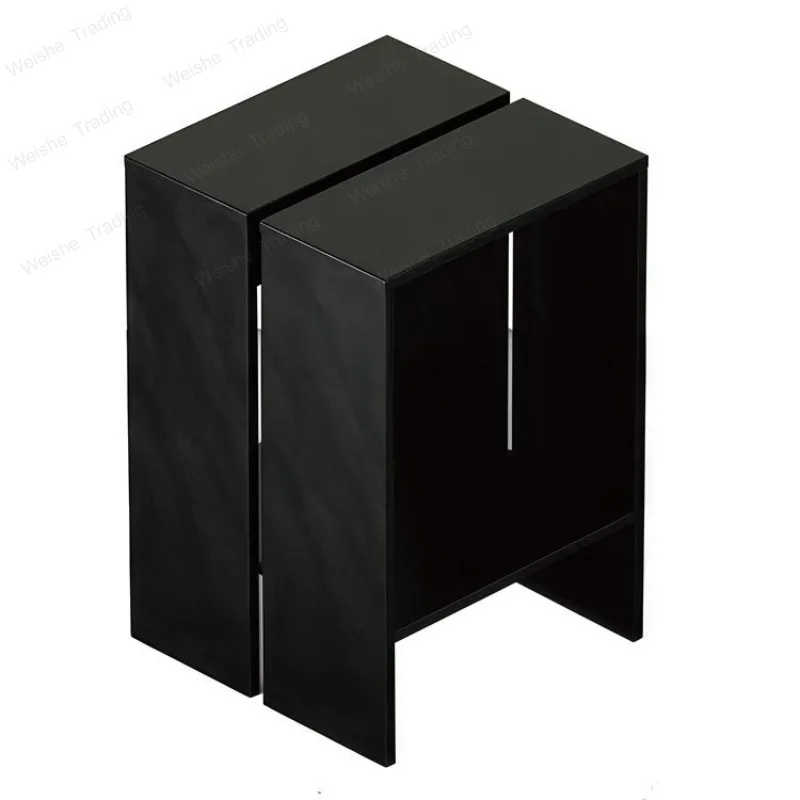 

Wabi Sanfeng bedside table, black solid wood edge, light luxury sofa side cabinet, corner few, minimalist creative and simple