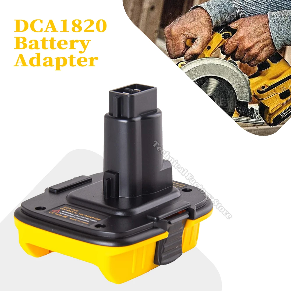 Replacement Adapter DCA1820 Convert Dewalt 20V Battery DCB203 DCB205 to 18V NiCad NiMh Battery ToolsTools, with USB Port