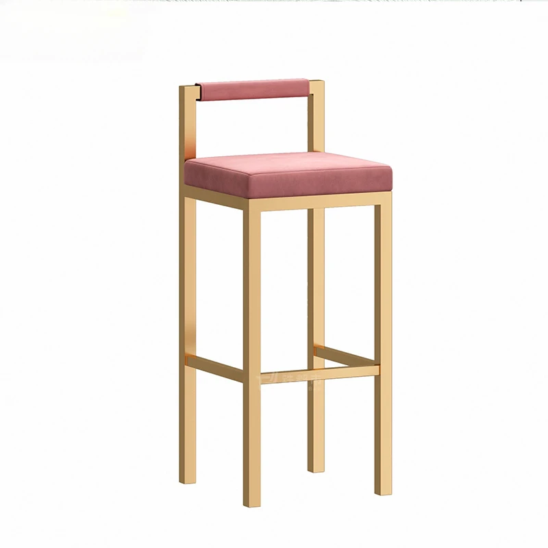 Kitchen Velvet Bar Chair High Counter Stools Luxury Modern Banks Chairs Modern Backrest Furniture Outdoor Metal Nordic Sillas