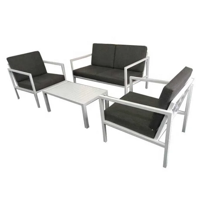 

Modern Style 4pcs Aluminum Outdoor Sectional Sofa Set Garden Patio Furniture for Living Room Hotel and Park Use