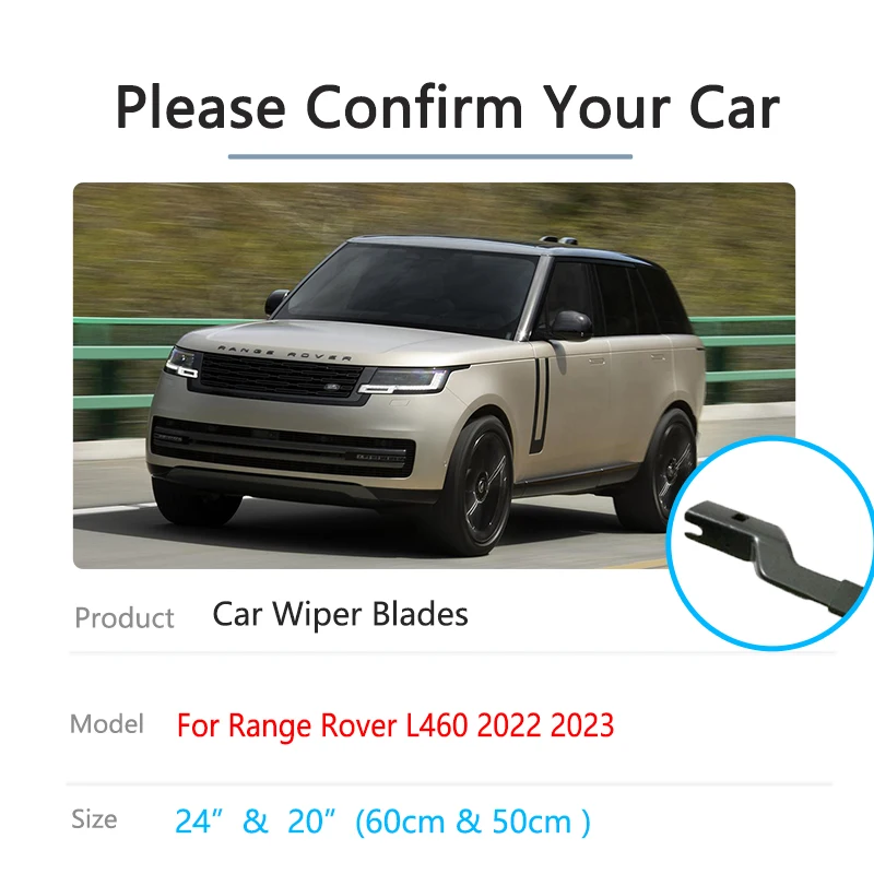 For Range Rover L460 2022 2023 Front Winter Wiper Blades Washers Boneless Frameless Rubber Window Windshield Windscreen Cleaning