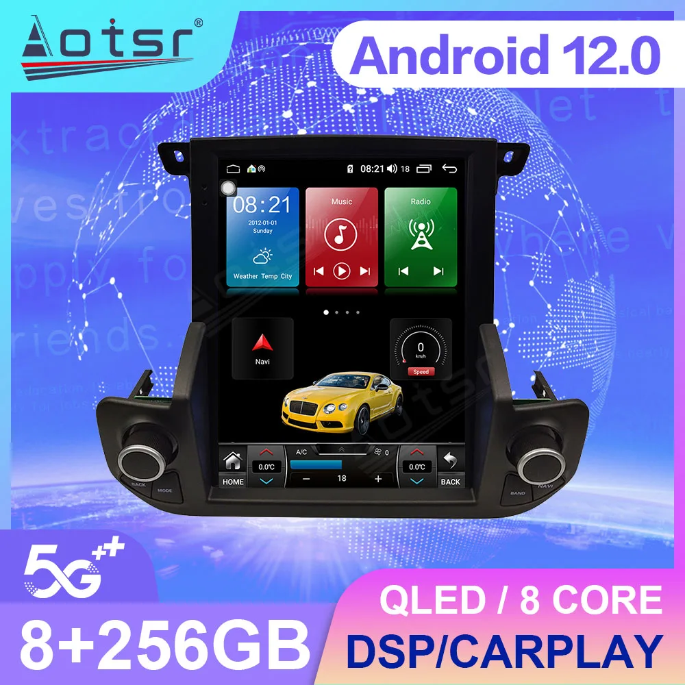 Android 13 256GB Tesla Style Screen Car Radio For Land Rover Discovery 4 with Buttons GPS Carplay Stereo Headunit Multimedia