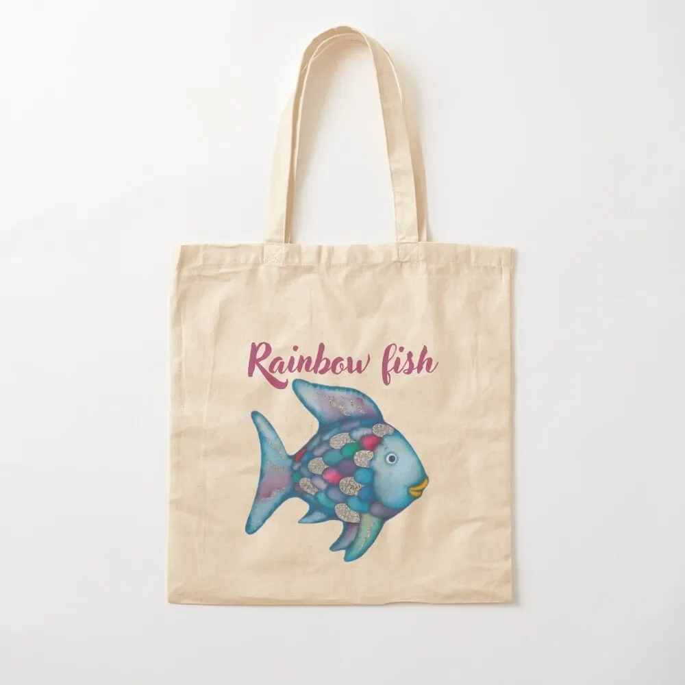 

Rainbow fish print for kids and adults 2022 Tote Bag Big bag tote bag university cute tote supermarket folding