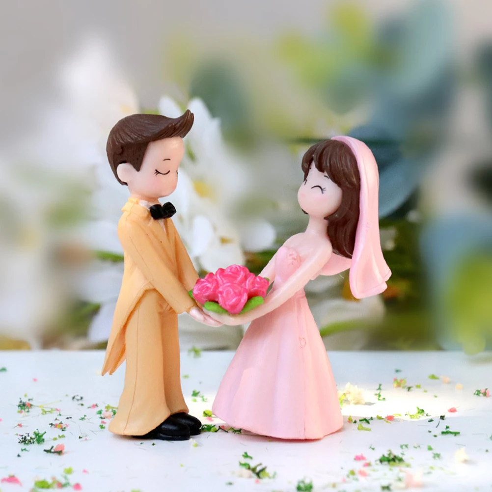 Figuras de pareja en miniatura, microadornos de resina para paisajismo,  adornos para tarta de boda, estatuas románticas de escritorio / Utensilios  de jardinería, image size:1002x1002