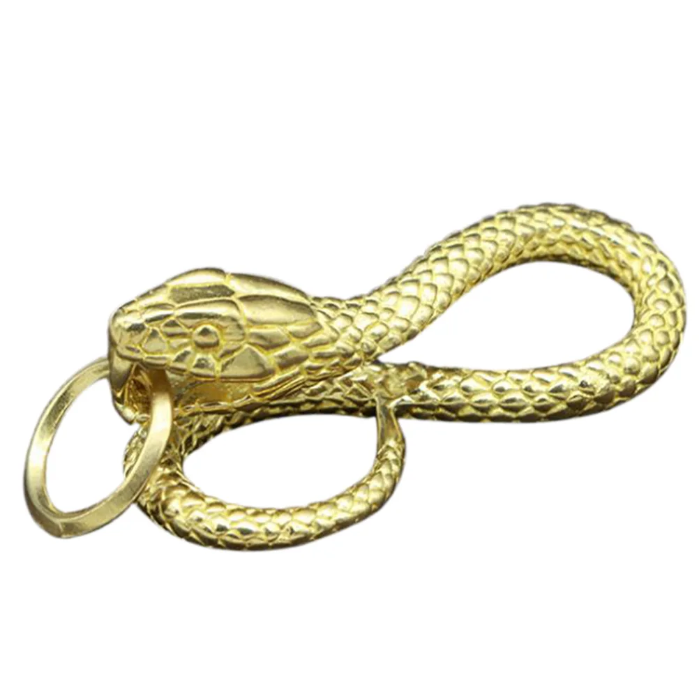 

1pc Exquisite Copper Keychain Charms Snake Pendant for Bags Belts Handcrafted Jewelry Gift Choice Excellent Craftsmanship Yellow