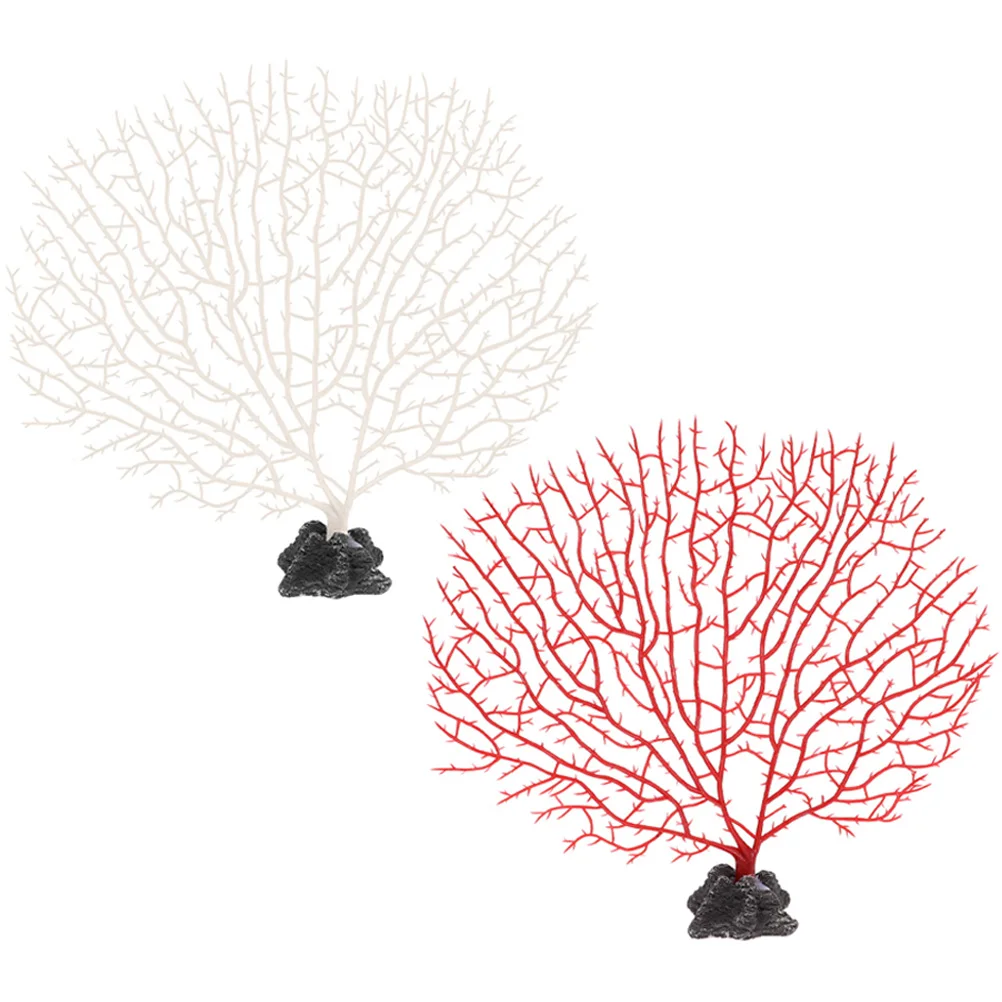 

2 Pcs Simulated Coral naments Artificial Faux Plants Indoor Decorations Plastic Sushi Plate Coral Decoration Sashimi Adorn Ice