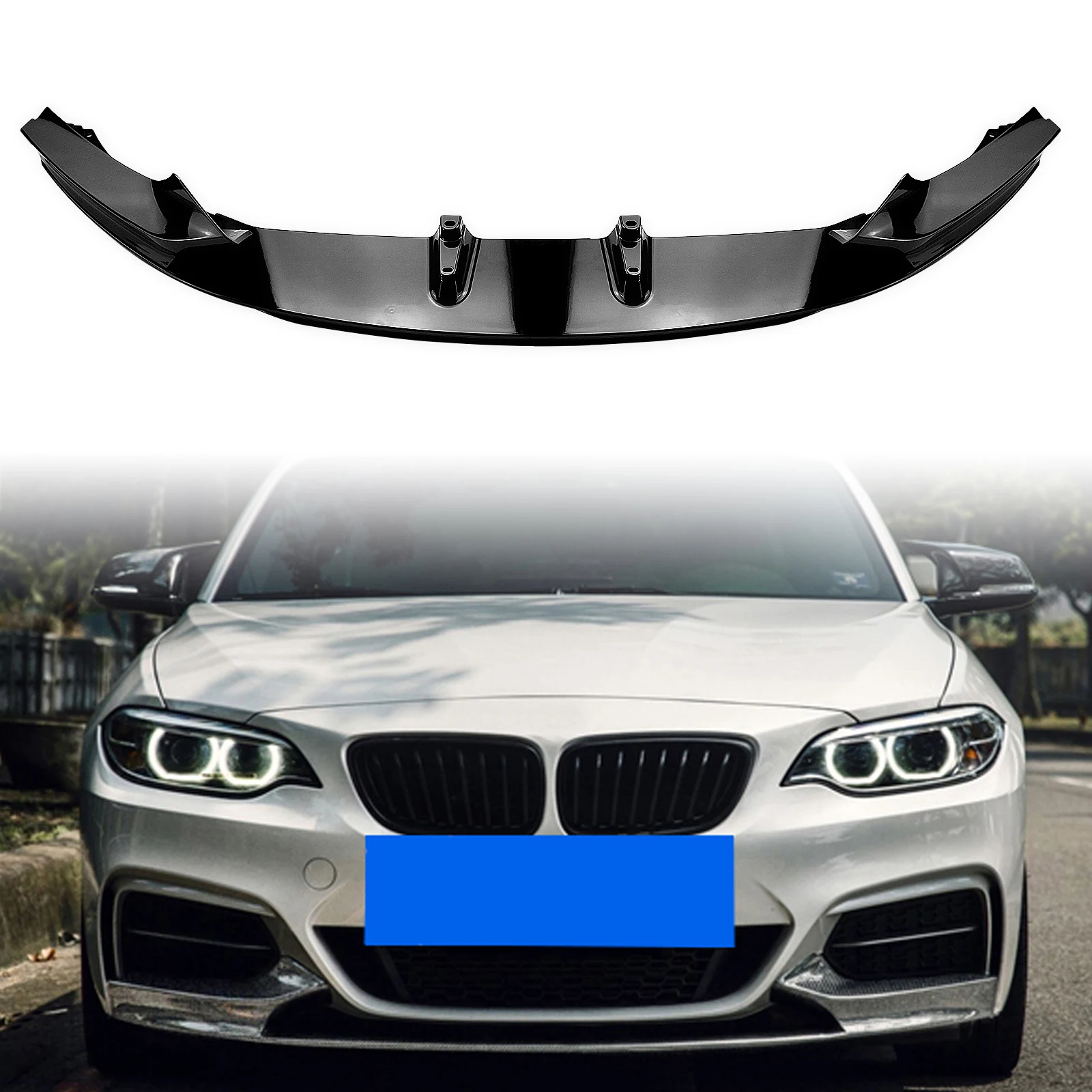 Front Bumper Spoiler Splitter Lip For BMW 2 Series F22 F23 2014-2021 218i 220i 228i 230i M235i M240i M Sport M-Tech Coupe 2-Door