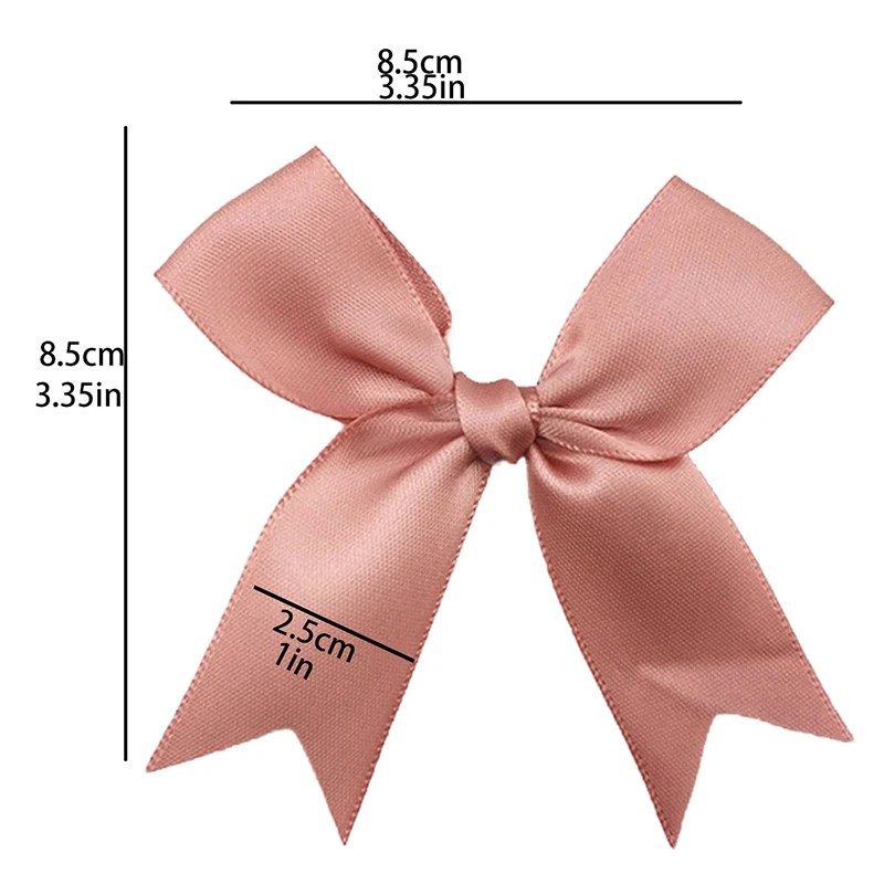 (50 Pcs/pack) 85x85mm Colourful Ribbon Bows Small Size Satin Ribbon Bow Flower Craft Decoration Handwork DIY Festival Decoration