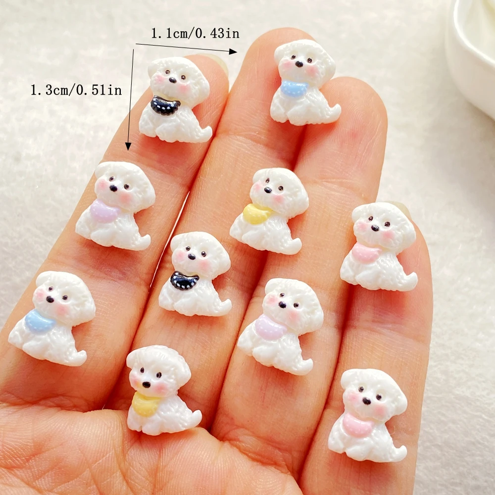 30PCS Cute Mini Mini cartoon animal puppy Nail Art Charms Creative Colorful Resin Nail Decorations for DIY Hairpin Nails Crafts