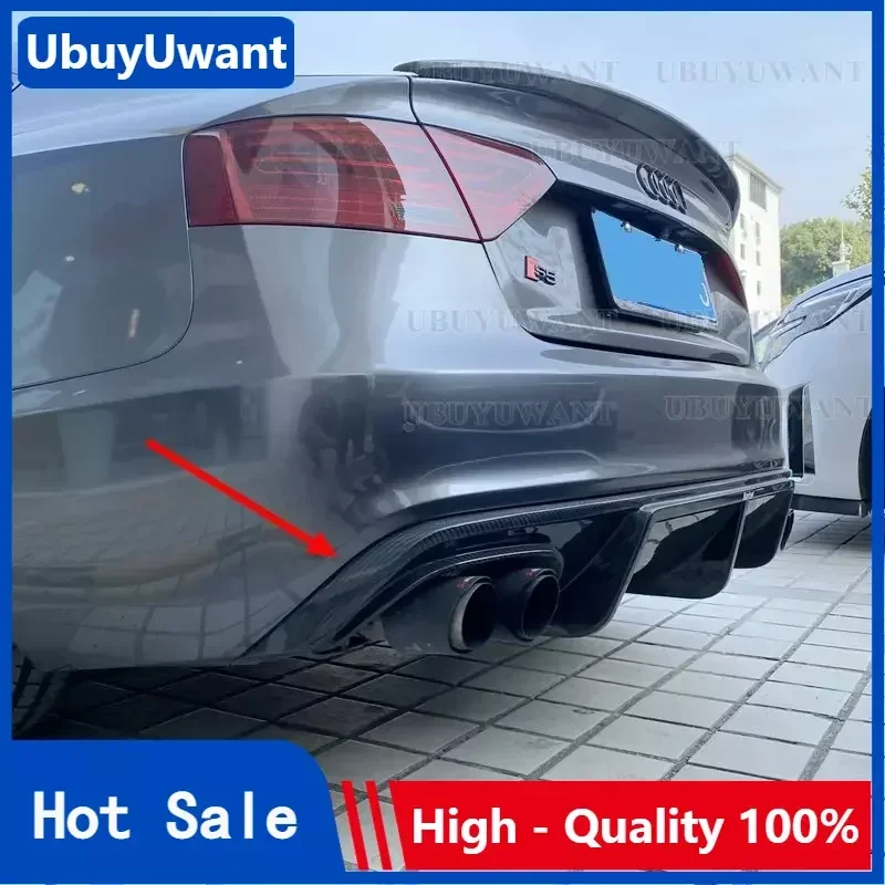 

Rear Bumper Diffuser Lip Spoiler For Audi A5 Sline S5 Coupe 2012-2016 Convertible Real Carbon fiber Non for A5 Standard