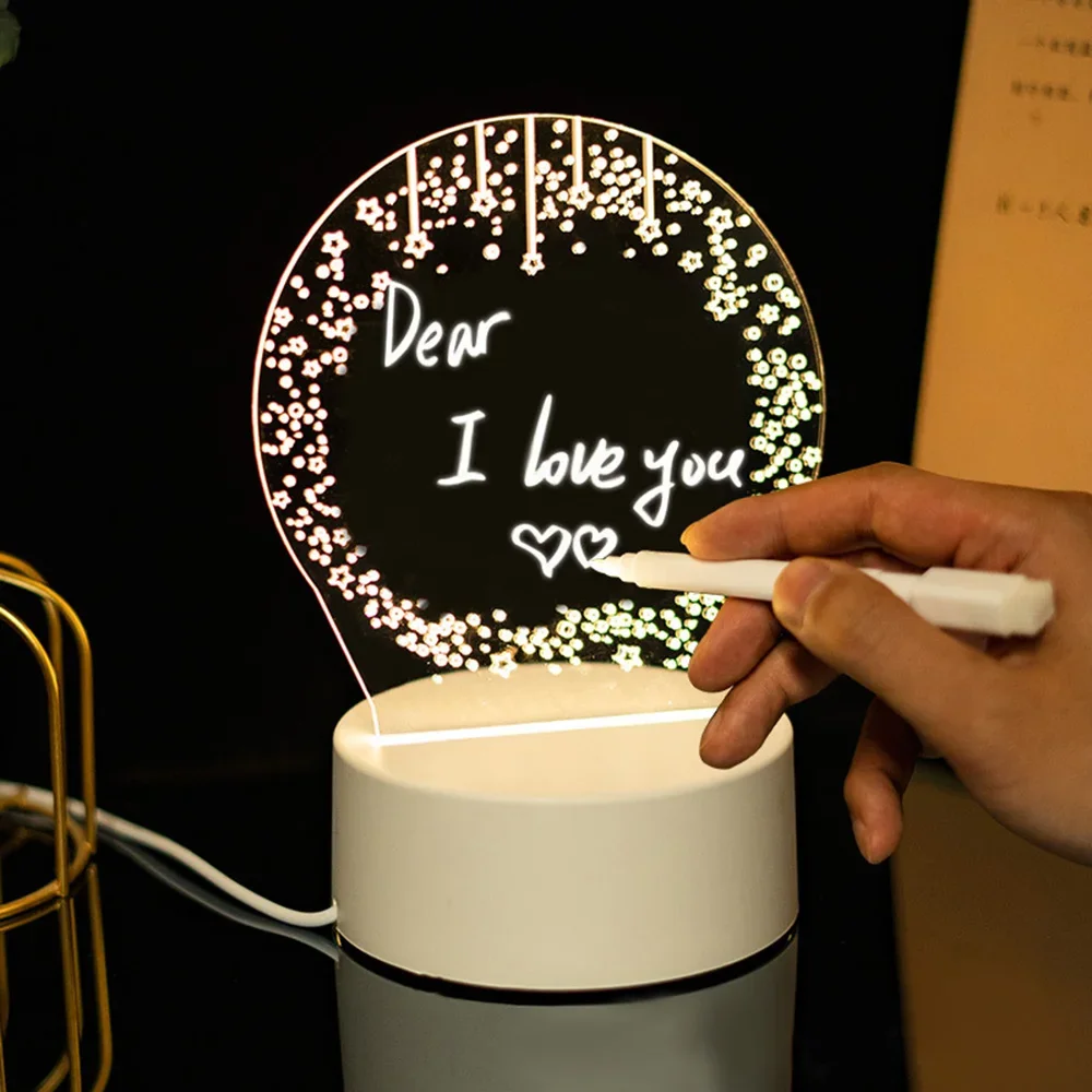 

Note Board Creative Led Night Light USB Message Board Holiday Light With Pen Gift For Children Girlfriend Decoration Night Lamp