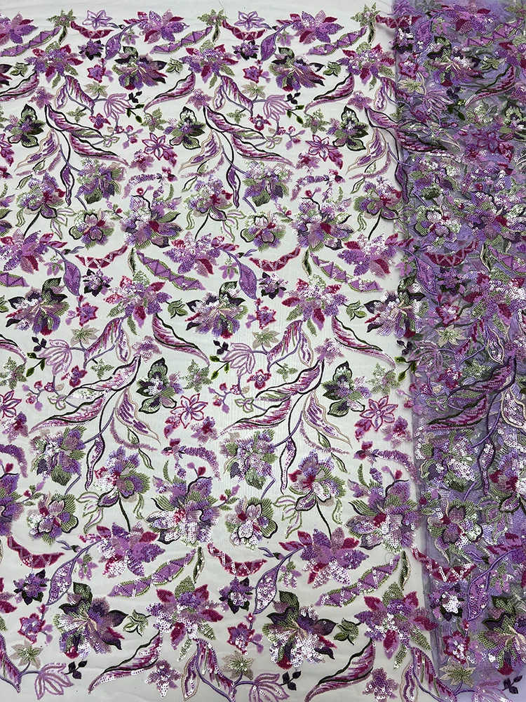 

Фиолетовая вышитая тюлевая ткань с бусинами, трубка с цветком пиона Le и блестками, свадебная домашняя ткань, губка «сделай сам», подушечка