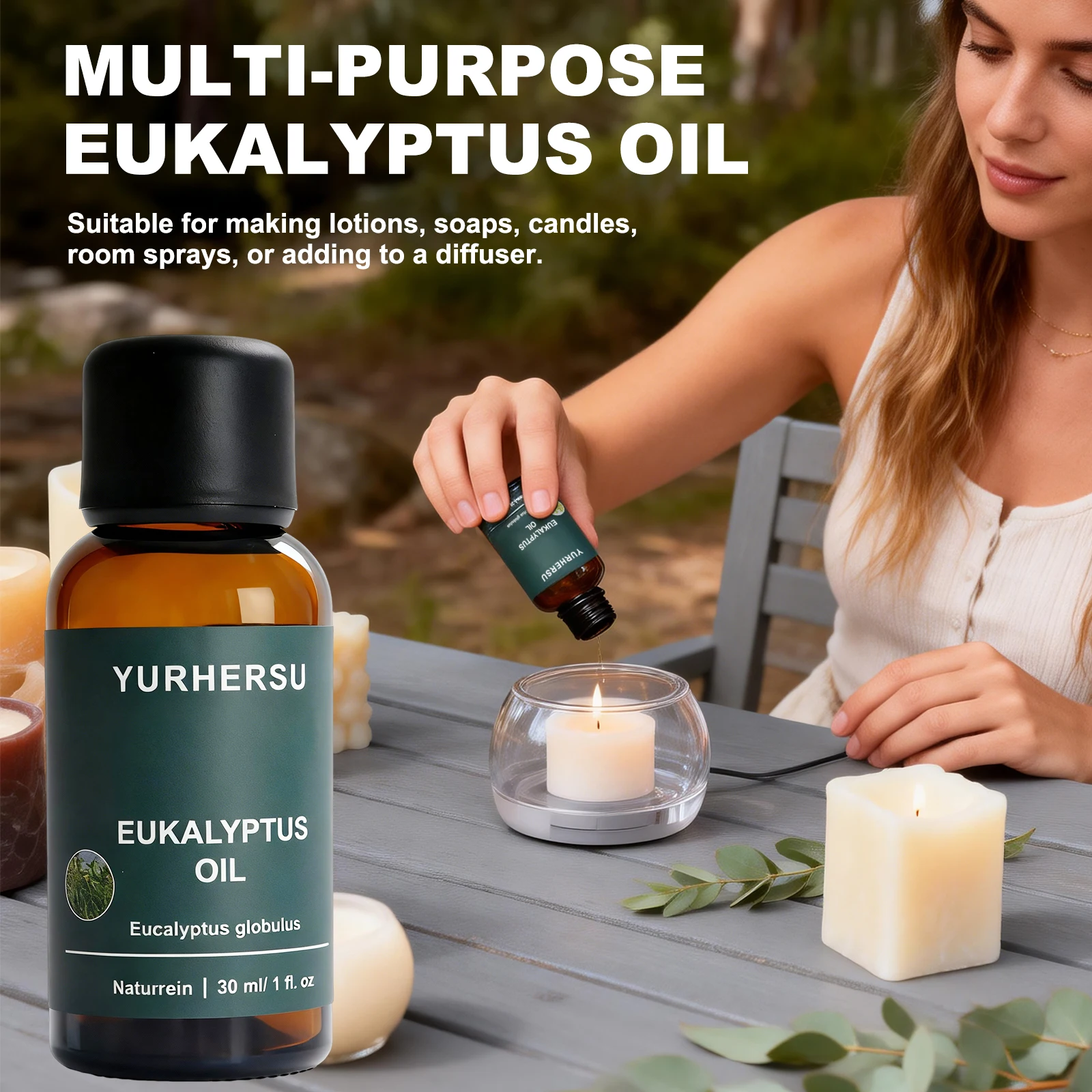 100% Pure Natural Eucalyptus Oil for Diffuser, Relaxation, Cold Relief, Skin & Hair Care, 30ml Bottle image 4