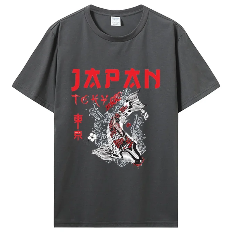 Japanese Fuji Dragon Yakuza Tokyo Koi Fish Customized Tops T Shirt For Men Cotton T Shirt Graphic Clothing Oversized Tshirt