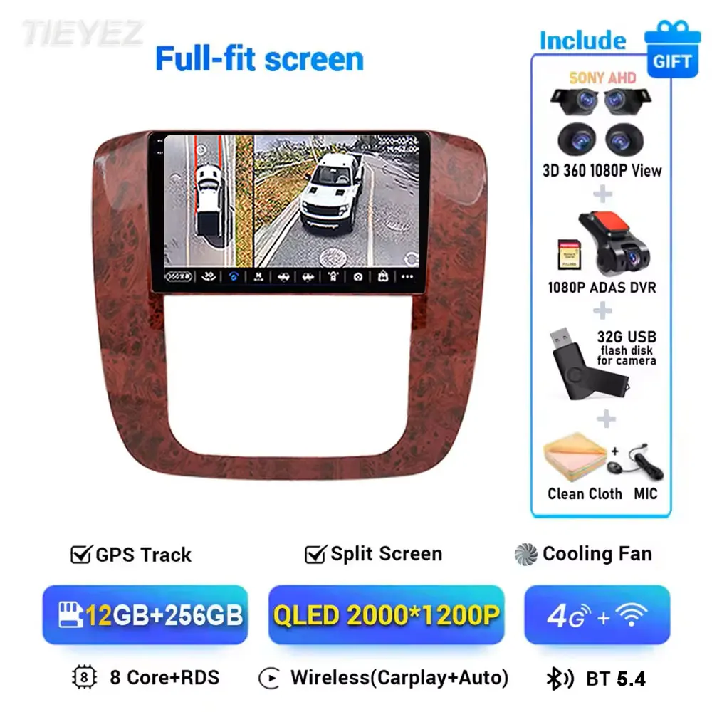 Android 15 Autoradio Voor GMC Yukon Chevrolet Tahoe Suburban 2007-2012 Navigatie GPS Auto Carplay Scherm Wifi 4G BT