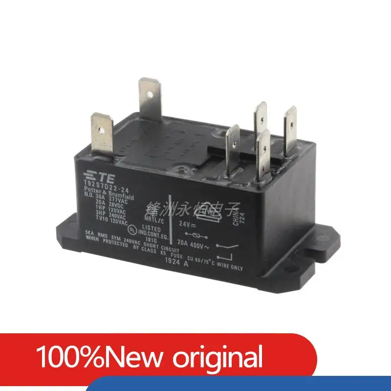 100% Original Power Relay T92S7D22-12 T92S7D22-24 12VDC 24VDC 30A 250VAC 6PIN General Purpose Relay DPST-NO (2 Form A) 12VDC