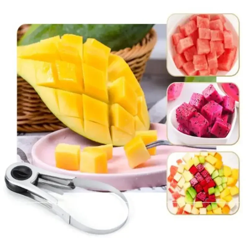 1Pcs Mango Splitter Fruit Peeler Slicer Cutter Mango Cutting Knife Fruit Peeling Tool Coring Cubes Kitchen Supplies