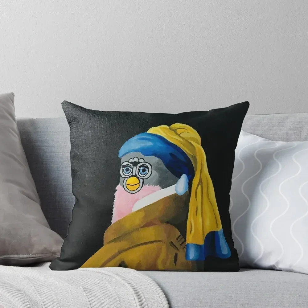 Furby Girl With The Pearl Earring Throw Pillow Cushion Cover Luxury Luxury Pillow Case Pillows Aesthetic pillow