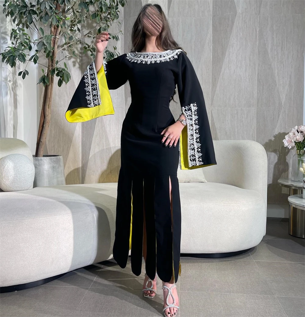 Customized Jiayigong Classic Modern Style Formal EveningO-Neck A-line Beading Ankle-Lengths Bespoke Occasion Dresses