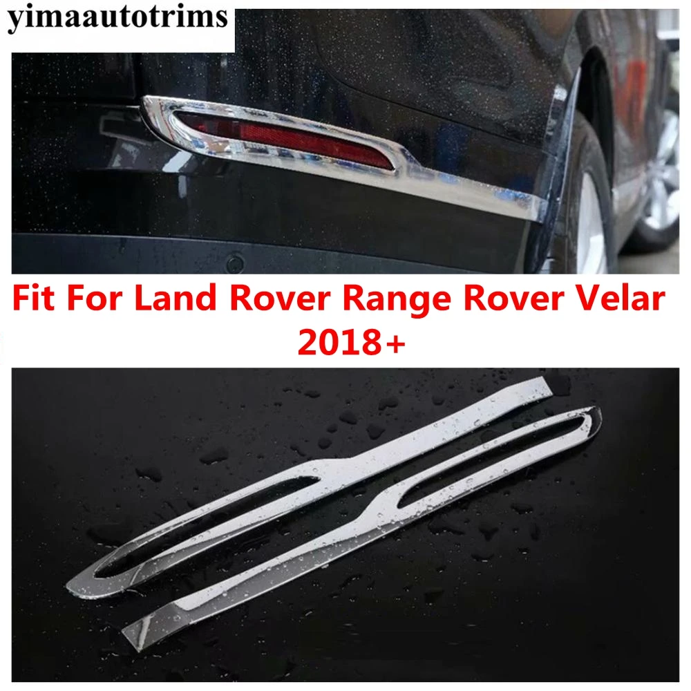 

Rear Bumper Fog Light Lamp Frame Decor Cover Trim For Land Rover Range Rover Velar 2018 - 2022 ABS Chrome Exterior Accessories