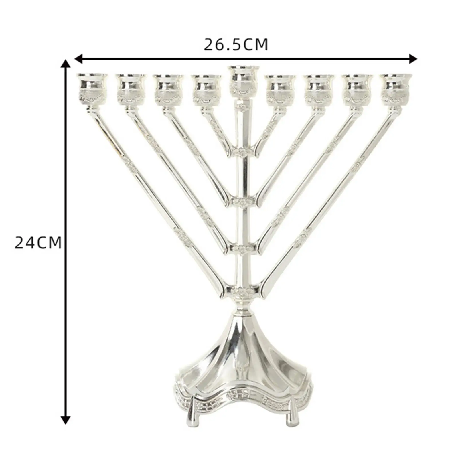 Nine Branch Hanukkah Menorah Candle Holder Classic Table Centerpiece Zinc Alloy Ornament for Jewish Holiday Display Nine Branch Hanukkah Menorah Candle Holder Classic Table Centerpiece Zinc Alloy Ornament for Jewish Holiday Display