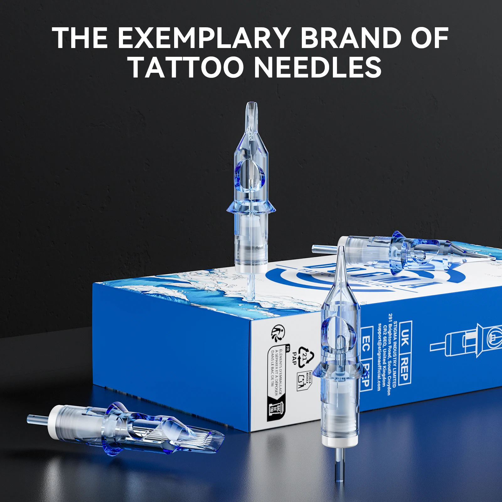 SOLONG 20pcs Professional Tattoo Needle Blue Needle RL 0.30/0.35mm Disposable Safe Tattoo Ink Cartridge Art Tattoo Supplies
