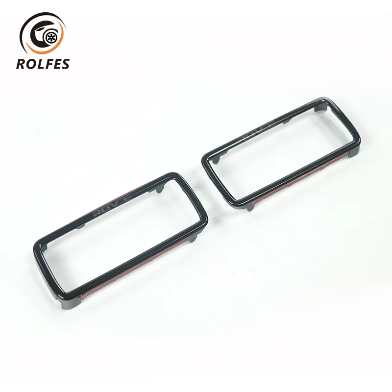 ROLFES 2PCS Black Trailer Ring Cover Towing Bumper Hook Hole Decorative Stickers For Defender 2020 2021 2022 Car Accessories