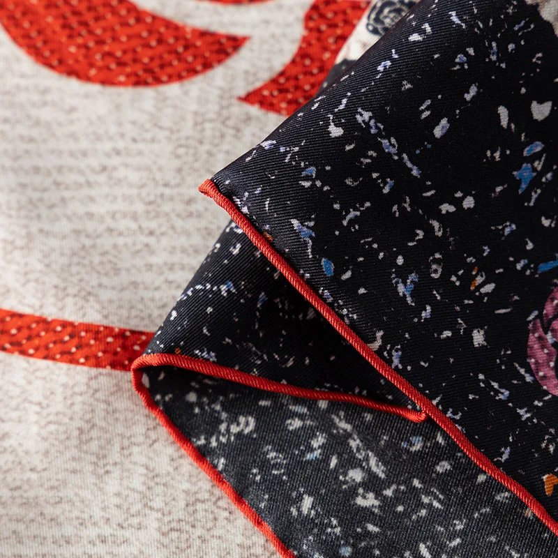 Шелковый шарф 65 см с квадратными драгоценными камнями, банданы с закрученными краями, роскошные дизайнерские квадратные шали, сумка на голову, аксессуары, рождественский подарок для любовника