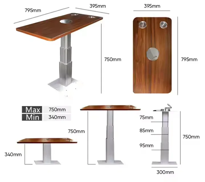 Car Multifunctional Lift Table Multi-Layer Wooden Table With Drink, Food, And Cup Tray Holder For Vehicle Interior Solutions - Image 3