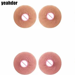 1 Pair Silicone Mimic Nipple Pasties Realistic Nipple And Areola Self-Adhesive Bra Inserts for Crossdresser Postoperative