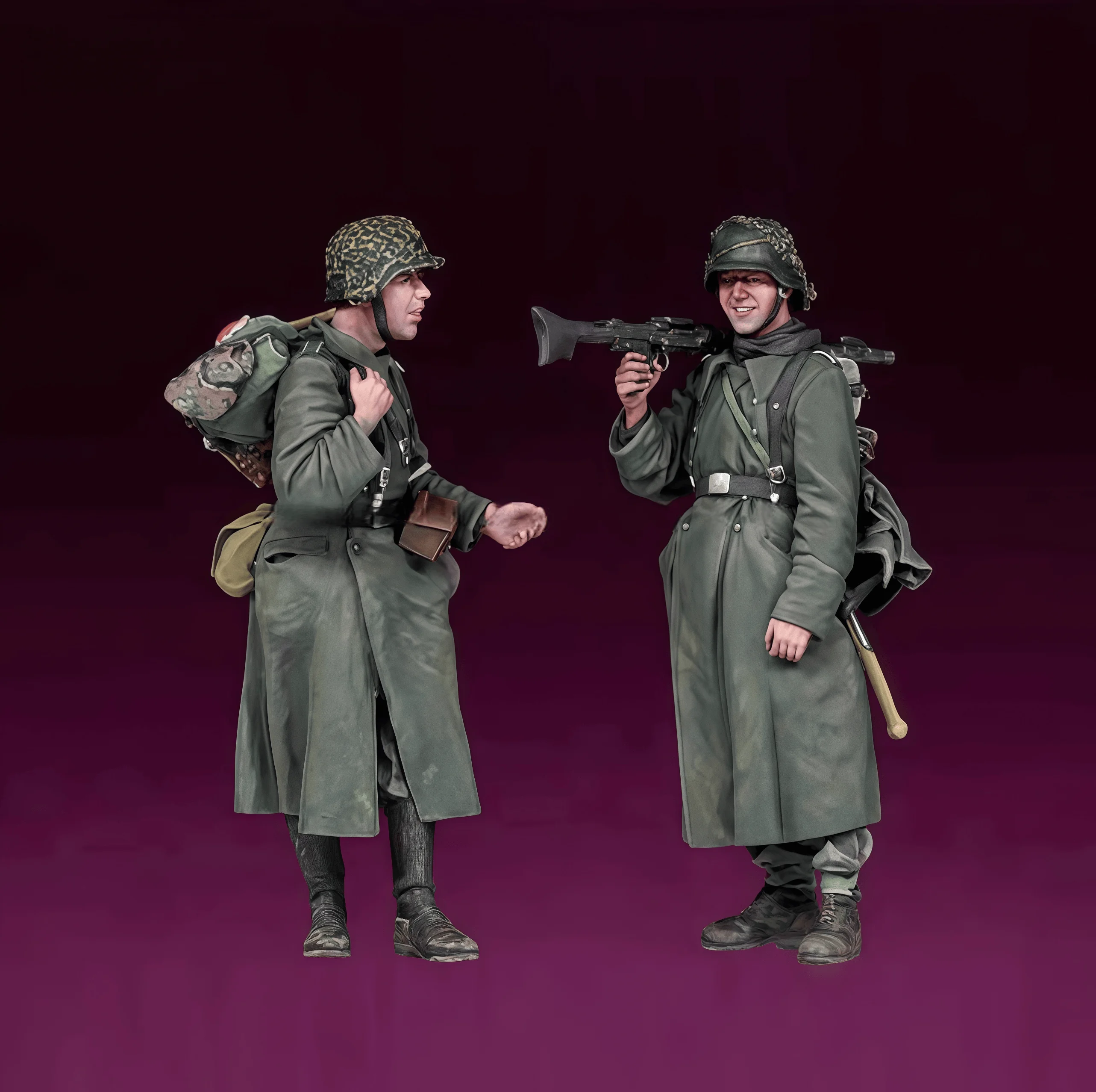 1/35 Casting Resin Model Kit, GK, Two Soldiers in Conversation, Unpainted