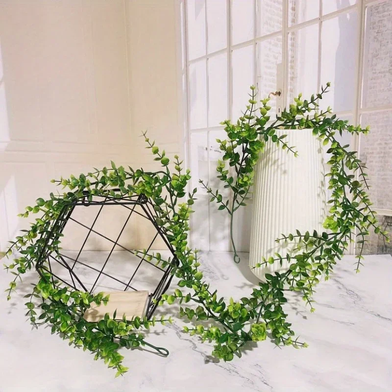 

3/5pc Artificial Eucalyptus Garland Rattan Wreaths DIY Wedding Home Decoration Arch Wall Backdrop Green Hanging Vine Fake Plant