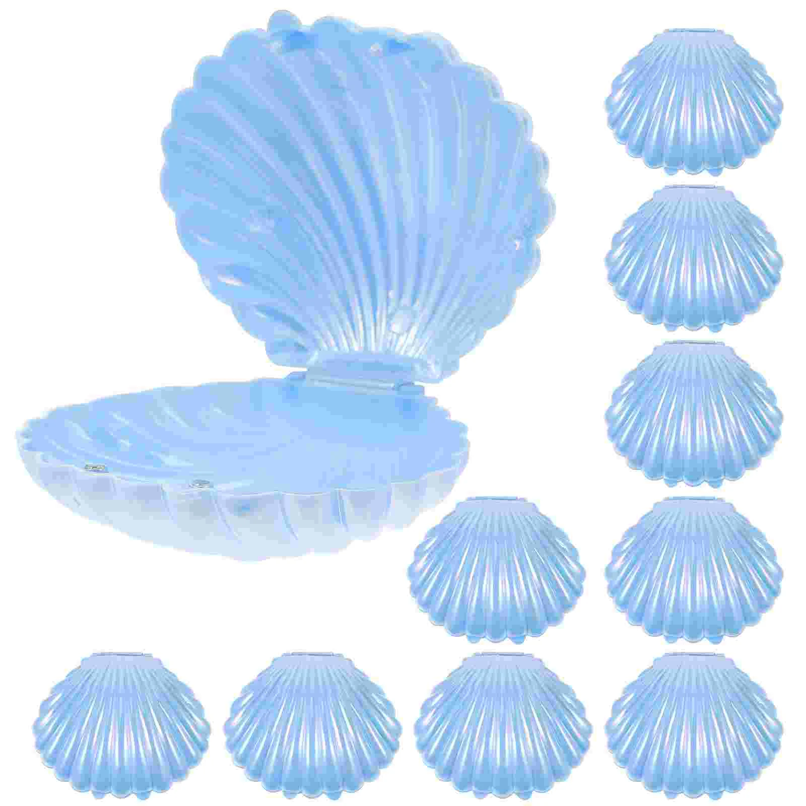 10 Pcs Pearl Candy Box Wedding Favors Plastic Seashell Holder Candies Boxes Stand Pp Gift for Travel Small Dish