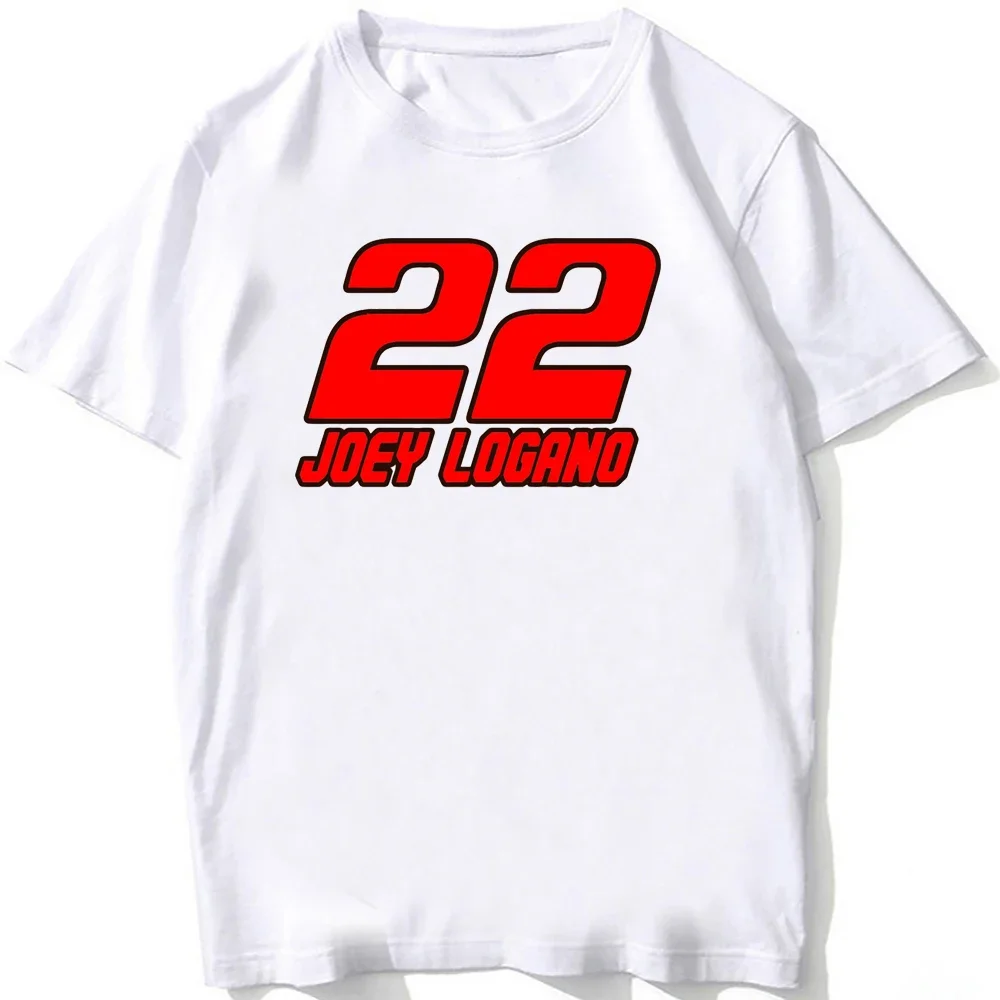 Joey Logano 22 Race T-Shirt Hip Hop Men Short Sleeve Mountain Adventure Sport Casual White Tops Tees