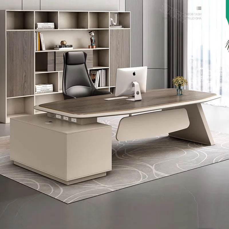Light luxury boss table, desk, simple modern high-end manager table, leadership table, general manager's office table and chair