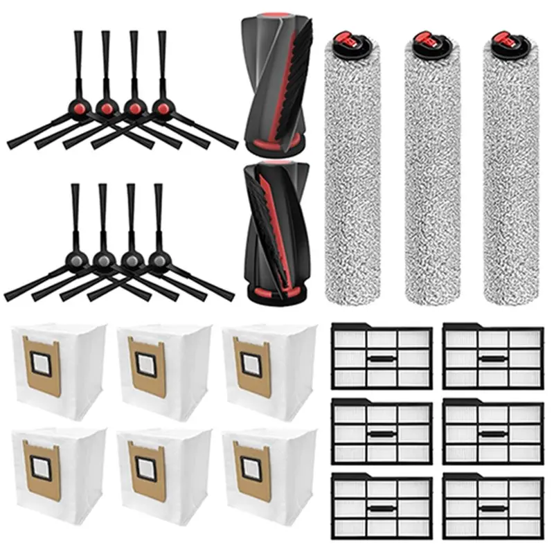 

【КООД】Основная боковая щетка, роликовая швабра, HEPA-фильтр, мешок для пыли, запасные части для Eufy Omni E28/E25, комплект аксессуаров