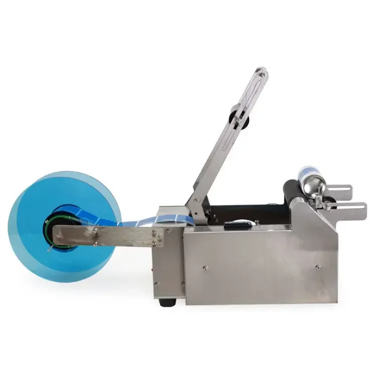 MT50 Desktop Mini Handmatige Fles Labeler Automatische Kwaliteit Labeller Sticker Machine voor Kleine ronde Glazen Flessen Voedsel Verpakking